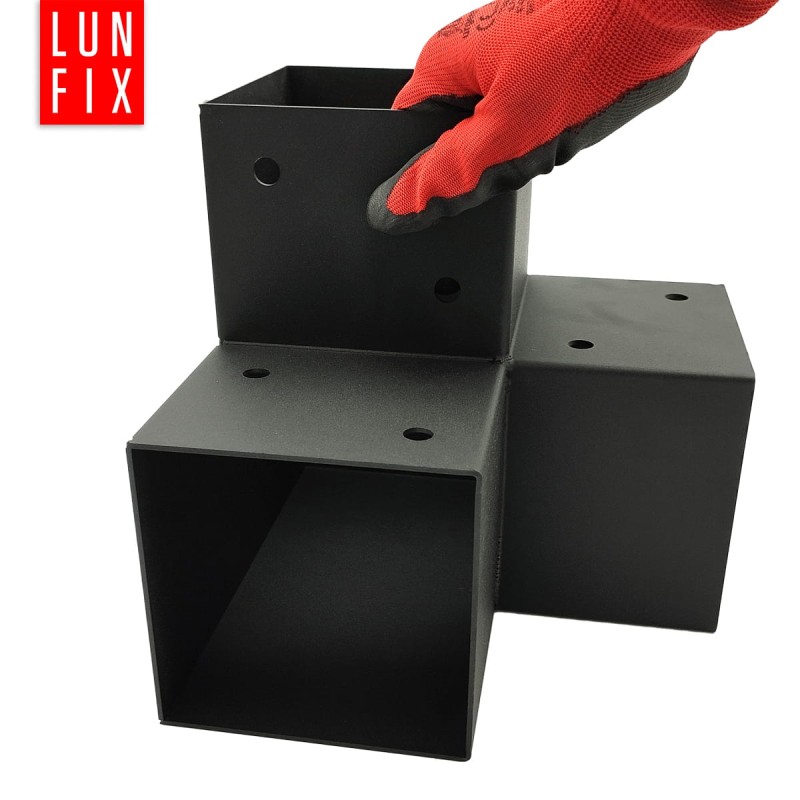 Zestaw łącznik kantówki 12x12cm kształt Y z wkrętami 8x40 mm