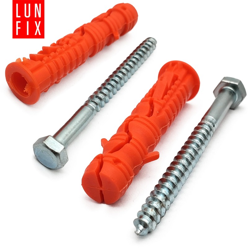 Kołki rozporowe 10x50 mm z wkrętem z łbem sześciokątnym 6x140 mm 50szt.
