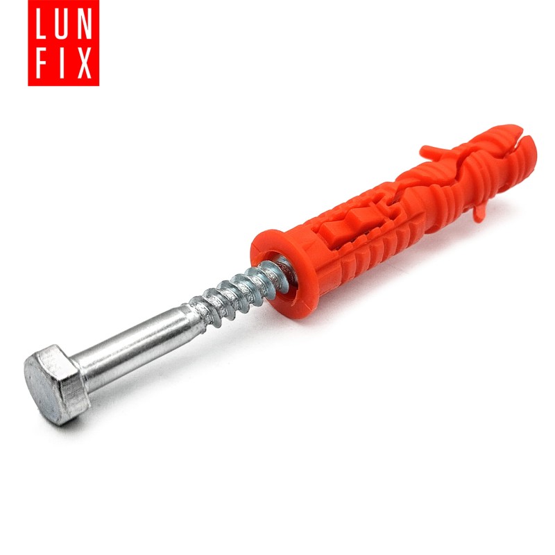 Kołki rozporowe 10x50 mm z wkrętem z łbem sześciokątnym 6x140 mm 50szt.