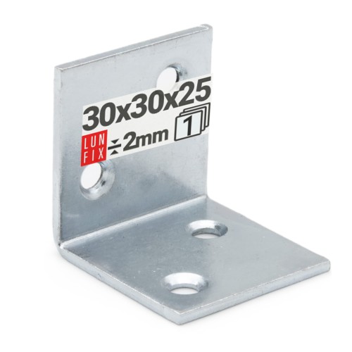Équerre de fixation 30x30x25x2 galvanisée 1 pièce - LUN FIX