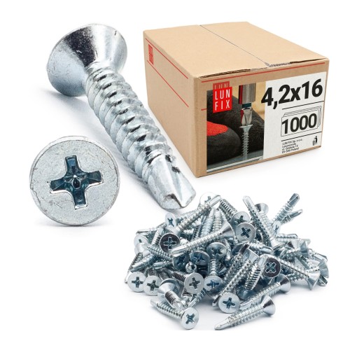 Vis autoperceuses pour métal 4,2x16 mm DIN7504 galvanisées - LUN FIX