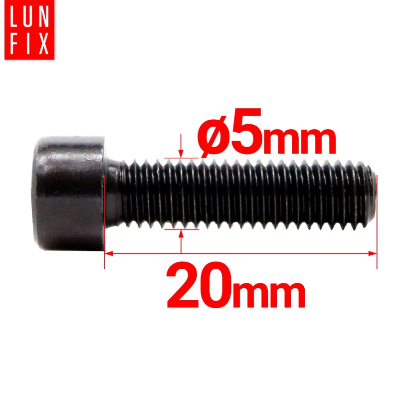 Śruba imbusowa M5 20mm  czarny ocynk DIN 912 kl 8.8 1kg