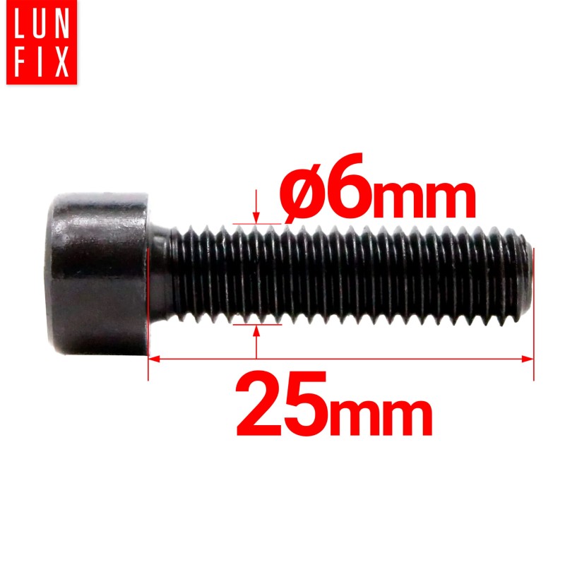 Śruba imbusowa M6 25mm  czarny ocynk DIN 912 kl 8.8 1kg