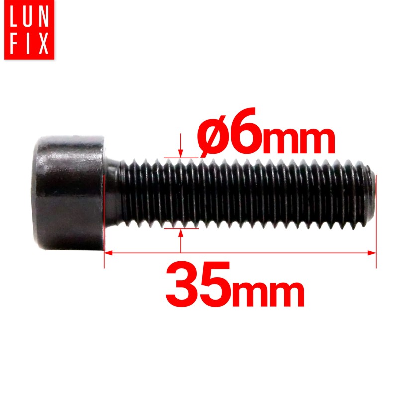 Śruba imbusowa M6 35mm  czarny ocynk DIN 912 kl 8.8 1kg