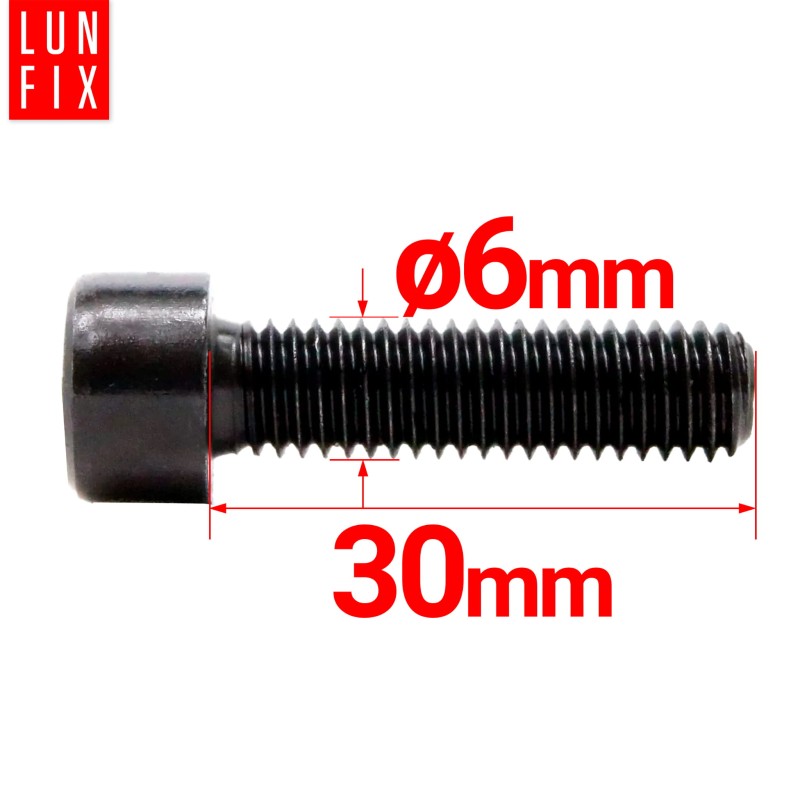 Śruba imbusowa M6 30mm  czarny ocynk DIN 912 kl 8.8 10szt
