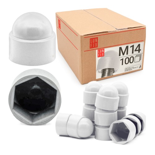 Cache-écrou M14 galvanisé blanc 100 pièces - LUN FIX
