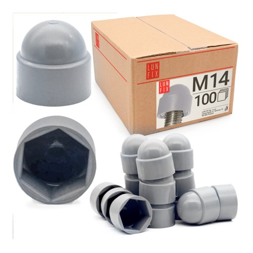 Cache-écrou M14 galvanisé gris 100 pièces - LUN FIX