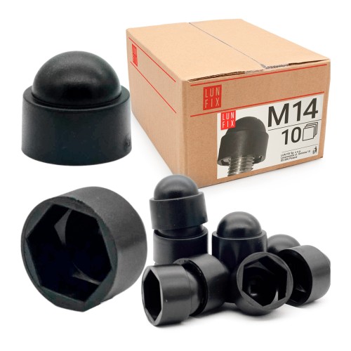 Cache-écrou M14 galvanisé noir 10 pièces - LUN FIX