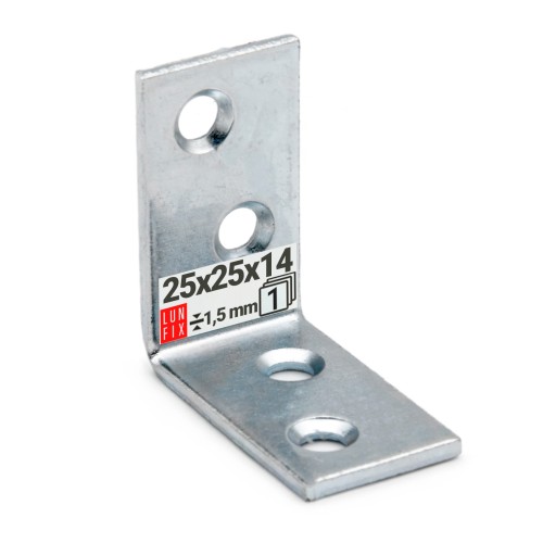Équerre étroite 25x25x14x1,5 galvanisée 1 pièce - LUN FIX