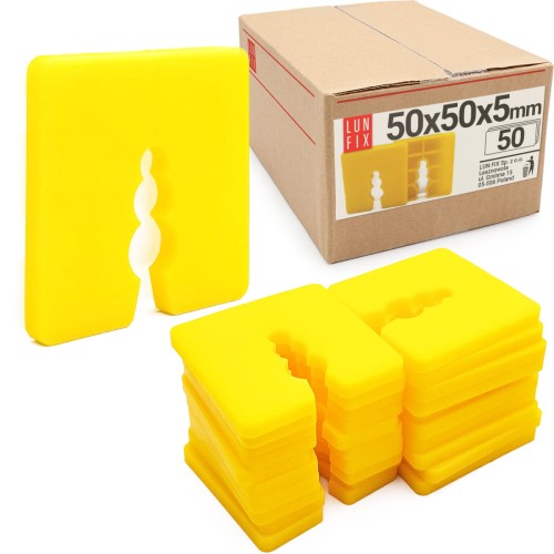 Cale d’espacement 50x50 mm 5 mm 50 pièces - LUN FIX
