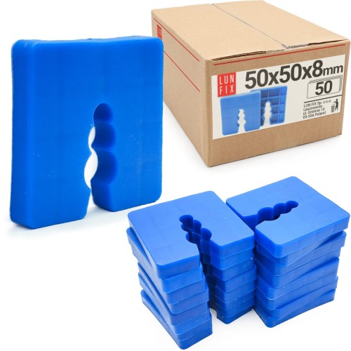 Cale d’espacement 50x50 mm 8 mm 50 pièces - LUN FIX