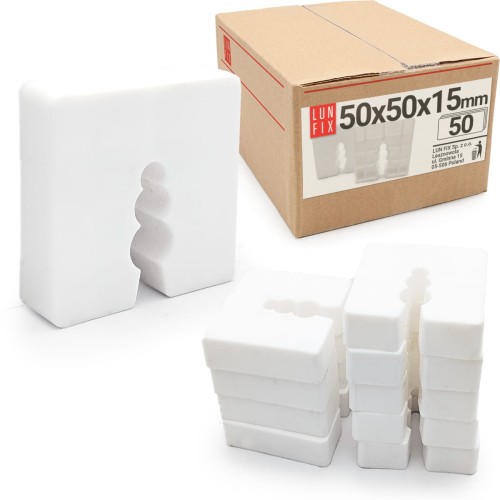 Cale d’espacement 50x50 mm 15 mm 50 pièces - LUN FIX
