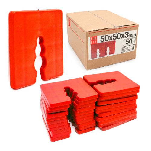 Cale d’espacement 50x50 mm 3 mm 50 pièces - LUN FIX