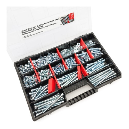 Coffret de visserie six pans creux M6 galvanisé 450 pièces - LUN FIX