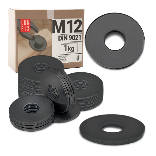 Rondelle large M12 DIN9021 zinguée noire 1 kg - LUN FIX