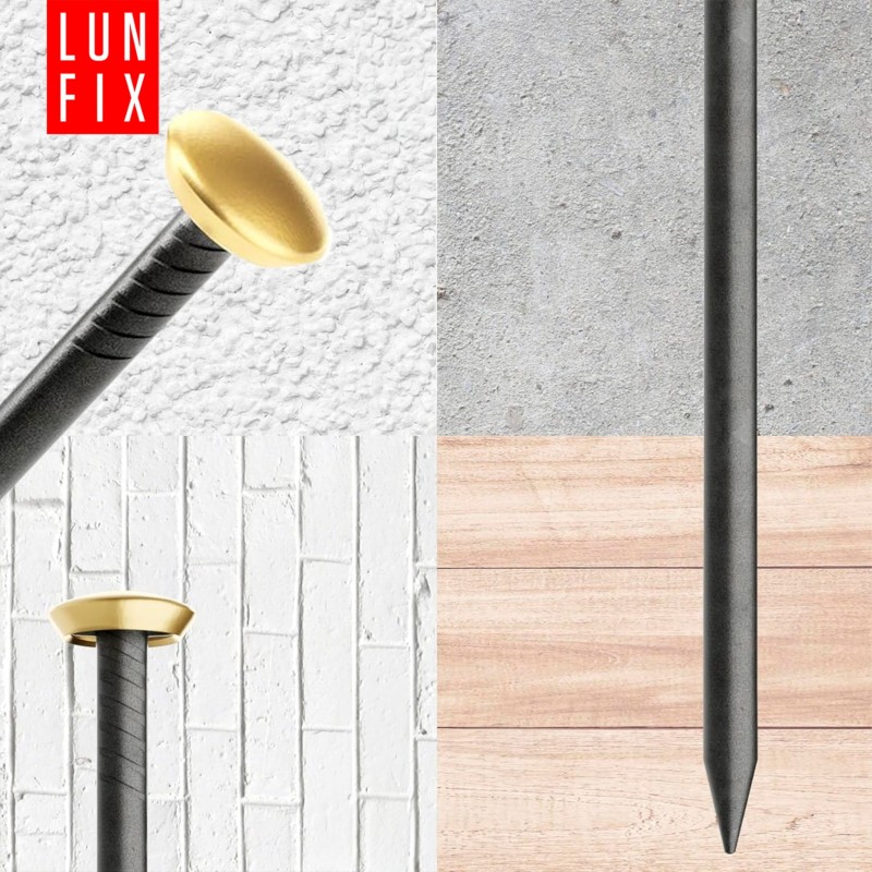Gwoździe ozdobne do obrazków 2x40 mm złota szeroka główka 100szt.