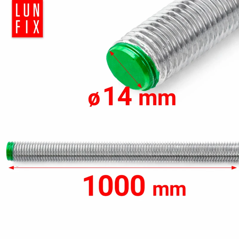 Pręt gwintowany nierdzewny M14x1000 mm stal A2 50szt.