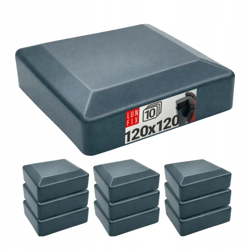 Capuchon de poteau 120x120 mm noir 10 pièces - LUN FIX