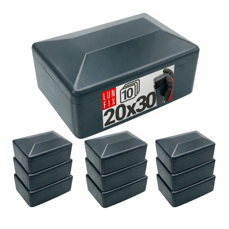 Nasadka zewnętrzna na słupek prostokątny 20x30 mm, grafitowa – 10 szt.