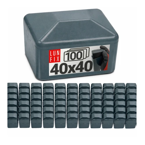 Capuchon de poteau 40x40 mm gris graphite 100 pièces - LUN FIX