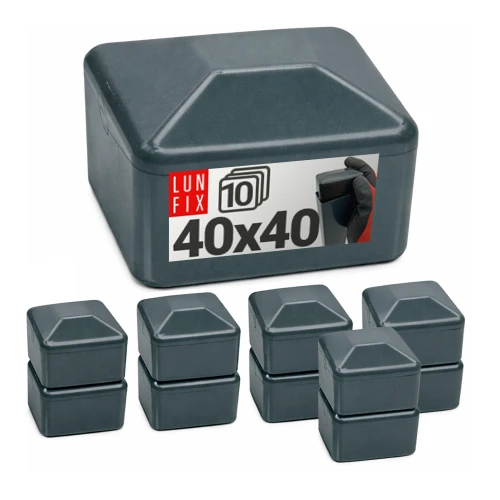 Capuchon de poteau 40x40 mm gris graphite 10 pièces - LUN FIX