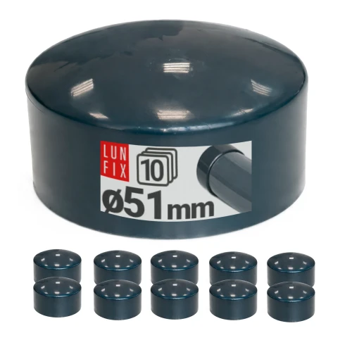 Capuchon de poteau 51 mm gris graphite 10 pièces - LUN FIX