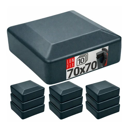 Capuchon de poteau 70x70 mm gris graphite 10 pièces - LUN FIX