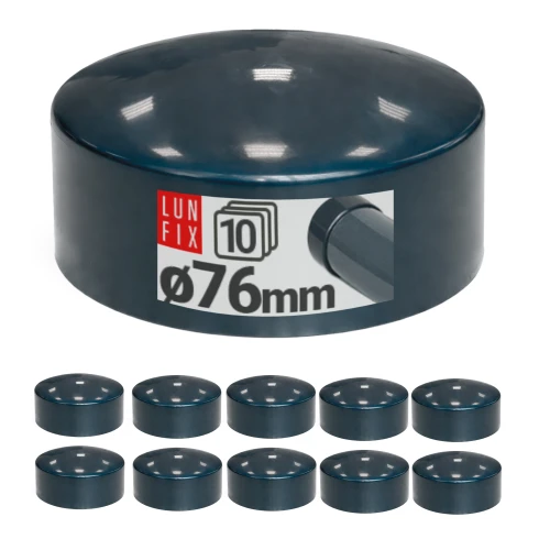 Capuchon de poteau 76 mm gris graphite 10 pièces - LUN FIX