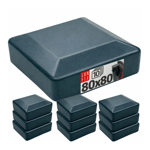 Capuchon de poteau 80x80 mm gris graphite 10 pièces - LUN FIX