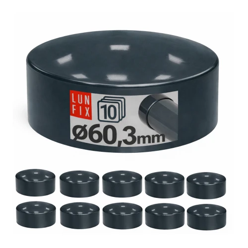 Capuchon de poteau 60,3 mm gris graphite 10 pièces - LUN FIX