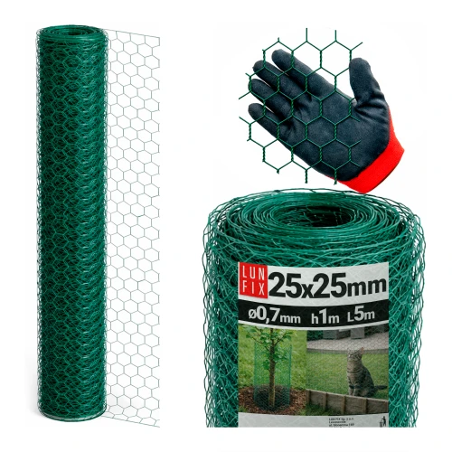 Grillage hexagonal 25x25 mm h1 galvanisé vert - LUN FIX