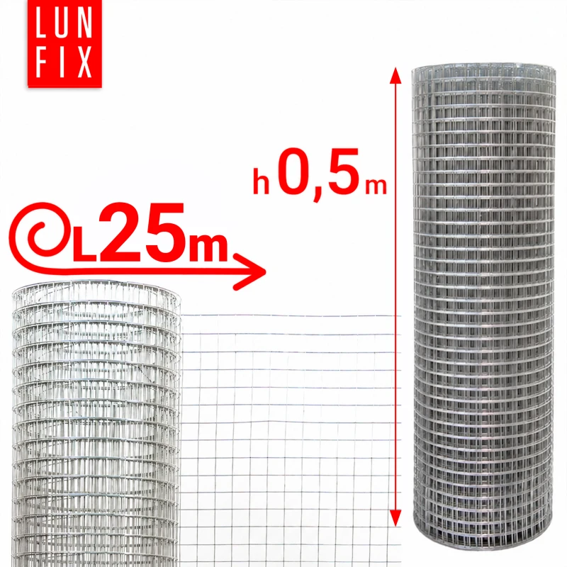 Siatka zgrzewana ocynkowana 19x19 fi1 mm h0,5 m 25mb - hodowlana, na woliery