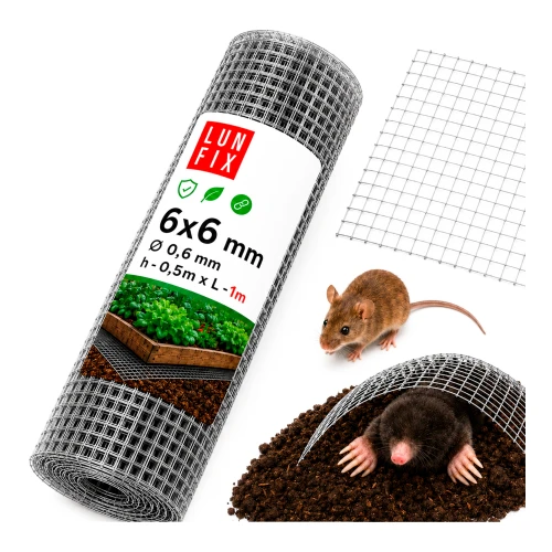 Grillage soudé 6x6 Ø 0,6 mm galvanisé - LUN FIX