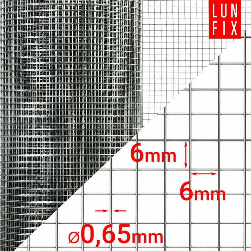 Siatka zgrzewana ocynkowana 6x6 fi0,6 mm h0,5 m 1mb - na krety, kuny, nornice