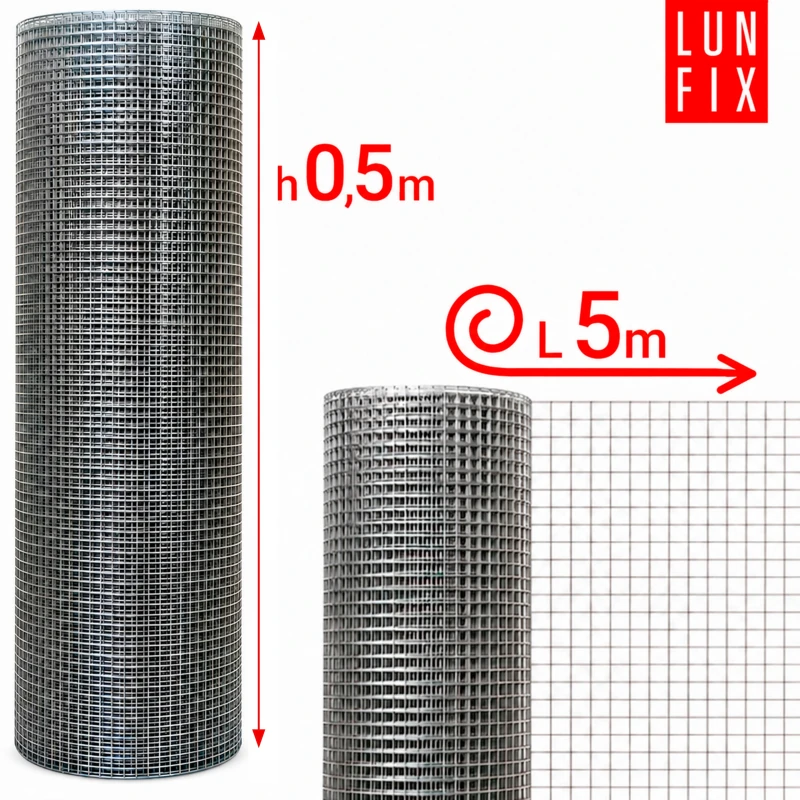 Siatka zgrzewana ocynkowana 6x6 fi0,6 mm h0,5 m 5mb - na krety, kuny, nornice
