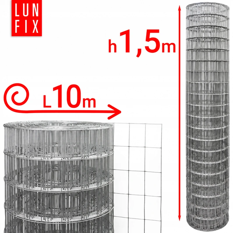 Siatka zgrzewana ocynkowana 75x50 fi1,9 mm h1,5 m 10mb - ogrodzeniowa, na woliery, hodowlana, zagrodowa