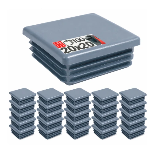 Capuchon de poteau 20x20 mm gris graphite 100 pièces - LUN FIX