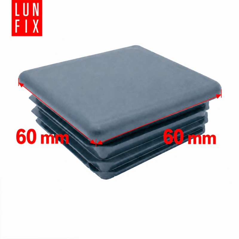 Zaślepka kwadratowa grafit 60x60 mm do słupka ogrodzeniowego 10 szt. - Zatyczki do słupków, korki, wkładki