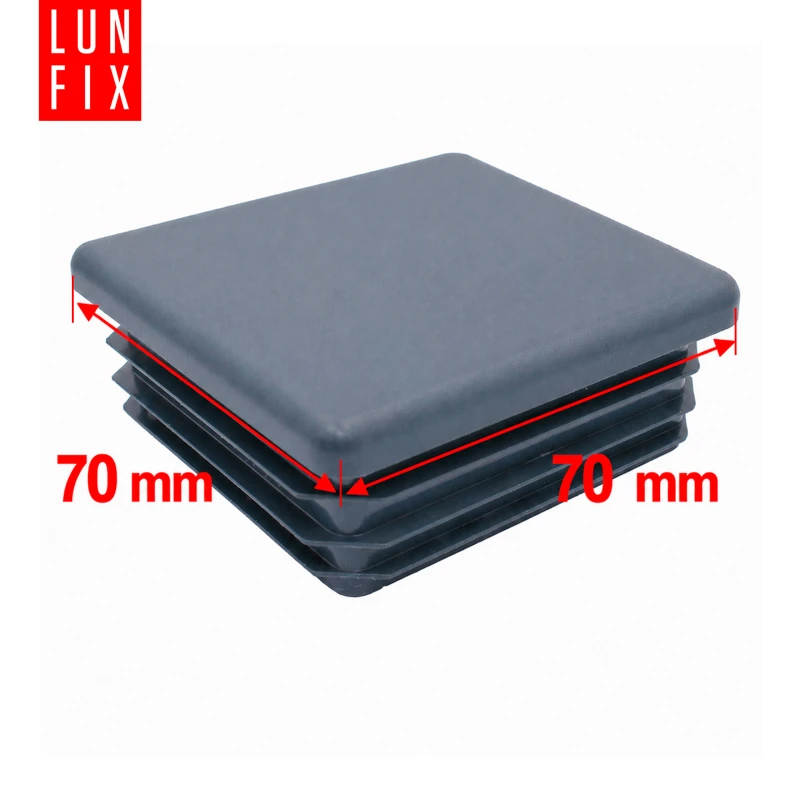 Zaślepka kwadratowa grafit 70x70 mm do słupka ogrodzeniowego 10 szt. - Zatyczki do słupków, korki, wkładki