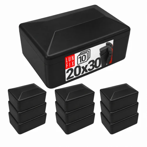Capuchon de poteau 20x30 mm noir 10 pièces - LUN FIX