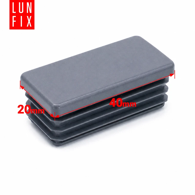 Zaślepka prostokątna grafit 20x40 mm do słupka ogrodzeniowego 10 szt. - Zatyczki do słupków, korki, wkładki