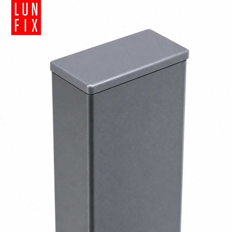 Zaślepka prostokątna grafit 20x40 mm do słupka ogrodzeniowego 10 szt. - Zatyczki do słupków, korki, wkładki