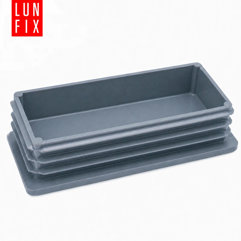 Zaślepka prostokątna grafit 20x60 mm do słupka ogrodzeniowego 10 szt. - Zatyczki do słupków, korki, wkładki