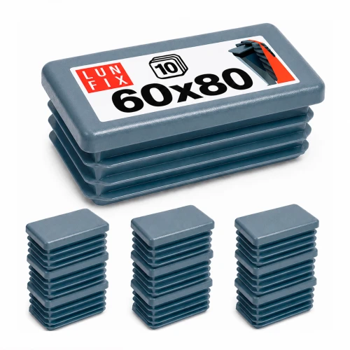 Capuchon de poteau 60x80 mm gris graphite 10 pièces - LUN FIX