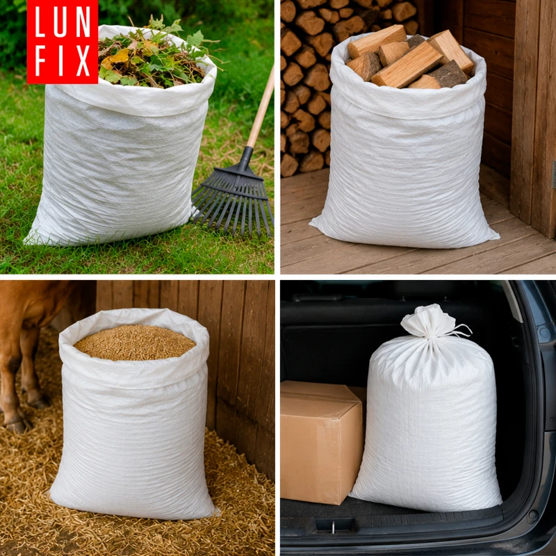 Worek na gruz 40 x 60 cm 30 g 63 g/m² biały 1000 szt. - worek polipropylenowy, na piasek, zboże, odpady budowlane