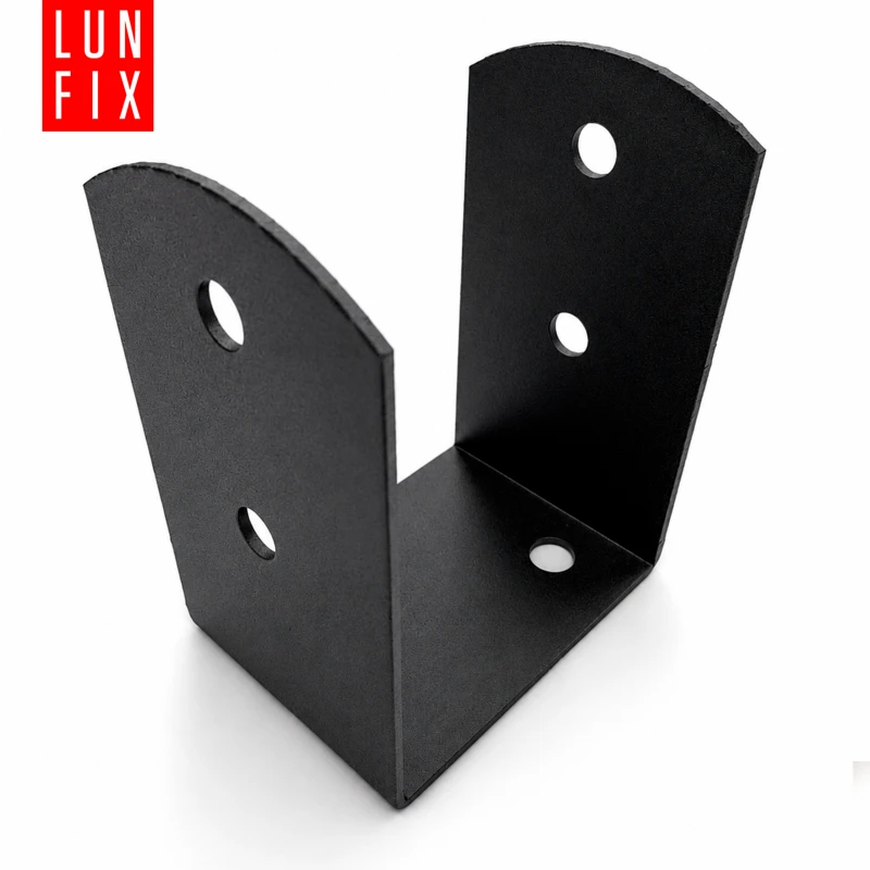 Podstawa słupa typu U 70x70x120x2,5 mm czarna PSOL – 4 szt.