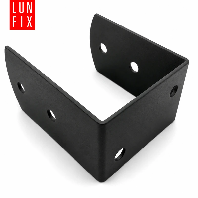 Podstawa słupa typu U 70x70x120x2,5 mm czarna PSOL – 4 szt.