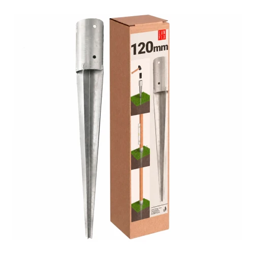 Pied de poteau 120 mm galvanisé 1 pièce - LUN FIX