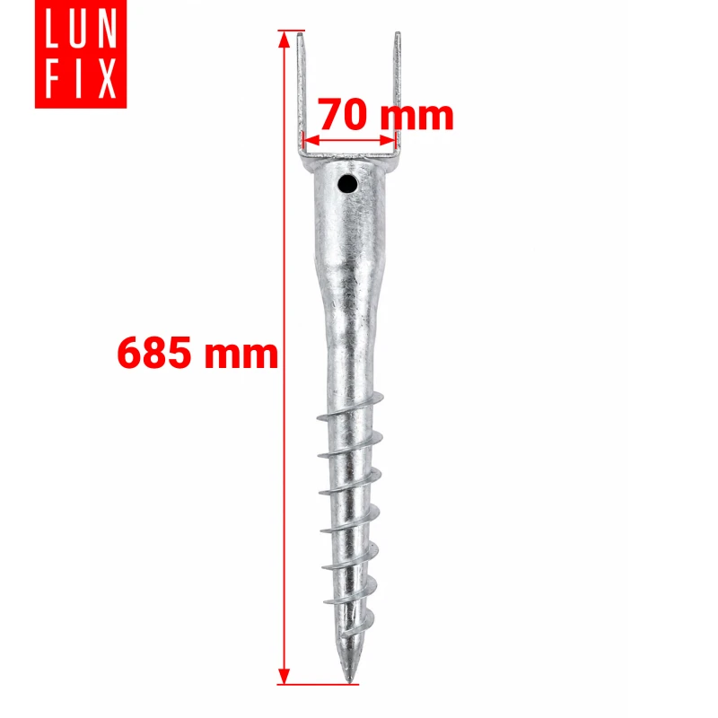 Podstawa słupa wkręcana do ziemi 70x685 mm – 1 szt.
