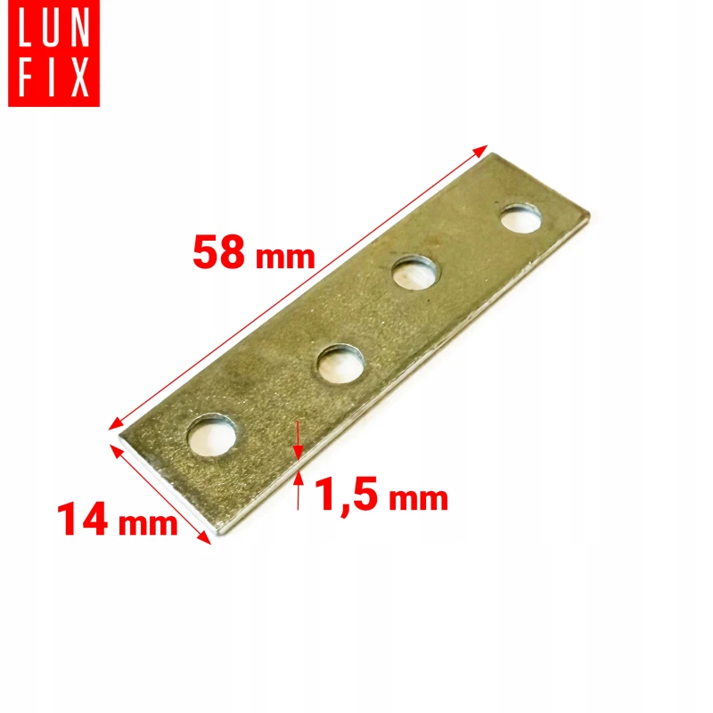 Łącznik płaski 60x14 ciesielski metalowy meblowy 1szt. - Lun Fix